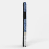 Chic Blue & Winter White Damask iPhone 5 Coque (Dos/Droite)
