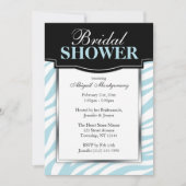 Chic Blue Zebra Imprimer Invitations De Douche De (Devant)