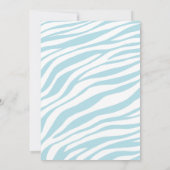 Chic Blue Zebra Imprimer Les Invitations De Douche (Dos)