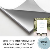 Chic Blue Zee Glass Monogram Huwelijk Welkom Teken Poster