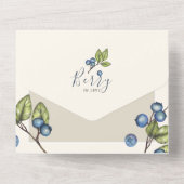 Chic Blueberries All in One Wedding Invite Uitnodiging (Achterkant)