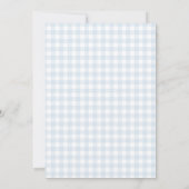 Chic Blueberry Gingham Boy Baby shower Kaart (Achterkant)