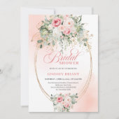 Chic Blush and Gold Bridal Shower Invitation (Devant)
