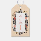Chic Blush & Black Floral Wedding Save the Date Cadeaulabel (Voorkant)