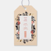 Chic Blush & Black Floral Wedding Save the Date Cadeaulabel (Achterkant)