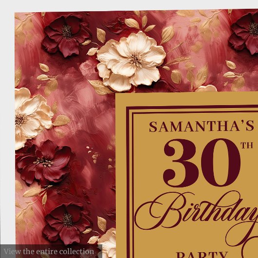 Chic Blush Bourgondië Goud Boho 30ste Verjaardagsf Servet