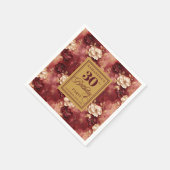 Chic Blush Bourgondië Goud Boho 30ste Verjaardagsf Servet (Hoek)