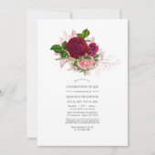  Chic Blush & Burgundy Celebration of Life Kaart (Voorkant)