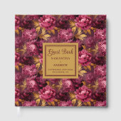 Chic Blush Burgundy Gold Mariage livre d'hôtes (Recto)