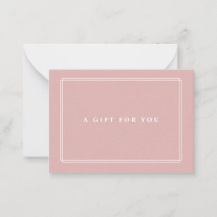 Chic Blush   Elegant Dusty Pink Cadeaubon Notitiekaartje