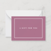 Chic Blush | Elegant Violet Gift Certificate Kaart