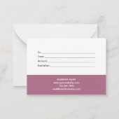 Chic Blush | Élégante carte cadeau Violet (Dos)