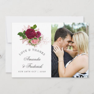 Chic Blush en Bourgondische bruiloft Bedankt