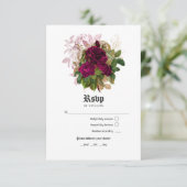 Chic Blush en Bourgondische bruiloft RSVP Kaartje (Staand voorkant)