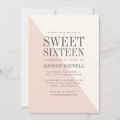 Chic Blush et crème Sweet sixteen Invitation (Devant)