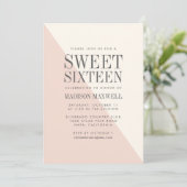 Chic Blush et crème Sweet sixteen Invitation (Debout devant)