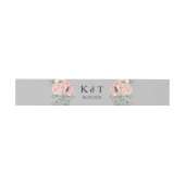 Chic Blush Floral Wedding Invitation Belly Band Uitnodigingen Wikkel (Vlak)