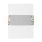 Chic Blush Floral Wedding Invitation Belly Band Uitnodigingen Wikkel (Achterkant Voorbeeld)