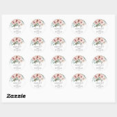 Chic Blush Floral Wedding Ronde Sticker (Vel)