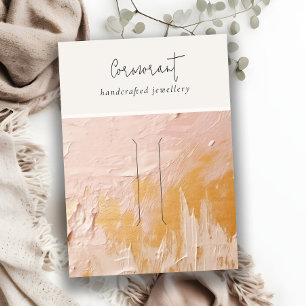 Chic Blush Gold Oil Paint Texture Hairpin Display Visitekaartje