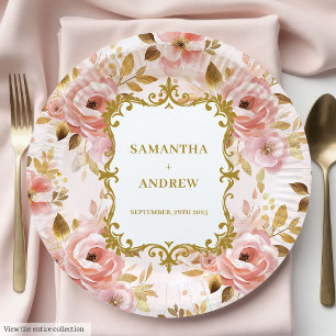 Chic Blush Gold Trouwpapier Borden Papieren Bordje