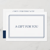 Chic Blush Navy Blue Gift Certificate (Voorkant / Achterkant)