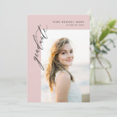 Chic Blush Pink 4 foto afstudeerfeest Kaart (Staand voorkant)