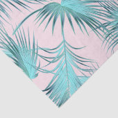 Chic Blush Pink Aqua Blue Palm Frontern Tissuepapier (Detail)
