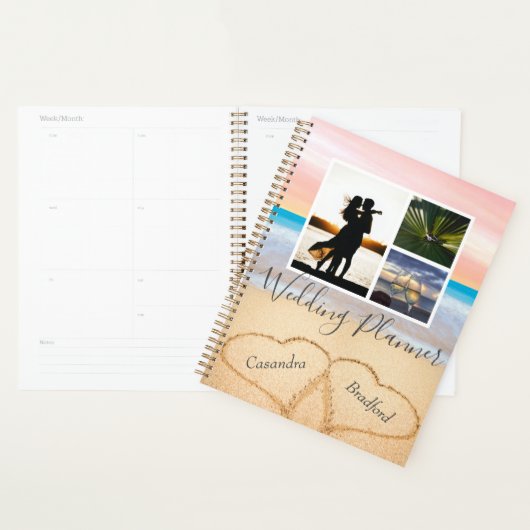 Chic Blush Pink Beach 2 Coeurs en Mariage de sable (Devant avec enveloppe)