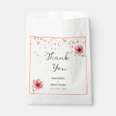 Chic Blush Pink Floral Confetti Frame Wedding Bedankzakje (Voorkant)