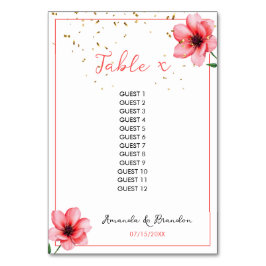 Chic Blush Pink Floral Confetti Frame Wedding Kaart