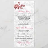 Chic Blush Pink  Floral Wedding Programma (Achterkant)