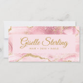 Chic Blush Pink Gold Agate Marble Gift Certificate (Voorkant)