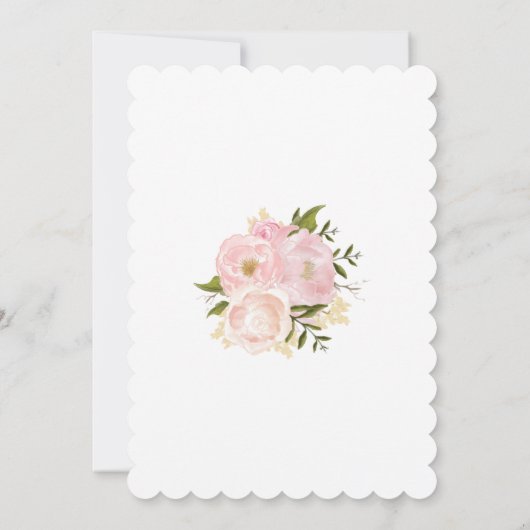 Chic Blush Pink Gold Floral Vrijgezellenfeest Uitn Kaart (Achterkant)