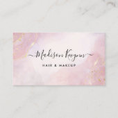 Chic Blush Pink Gold Glitter Marble Agate Monogram Visitekaartje (Voorkant)