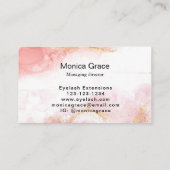 Chic Blush Pink Gold Glitter Marble Monogram Visitekaartje (Achterkant)