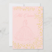 Chic Blush Pink & Gold Quinceanera Invitation (Dos)
