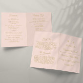 Chic Blush Pink & Gold Wedding Program Sjabloon