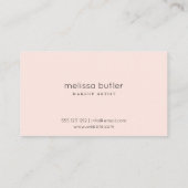 Chic Blush Pink Lips Makeup Artist Visitekaartje (Achterkant)