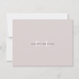 Chic Blush Pink Monogram Notitiekaartje