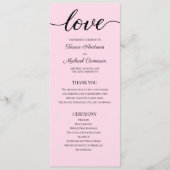 Chic Blush Pink Personnalisable Programme de maria (Devant)