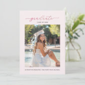 Chic Blush Pink Photo Graduation Party Invitation (Debout devant)