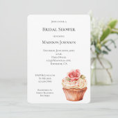 Chic Blush Pink Rose Cupcake Vrijgezellenfeest Kaart (Staand voorkant)