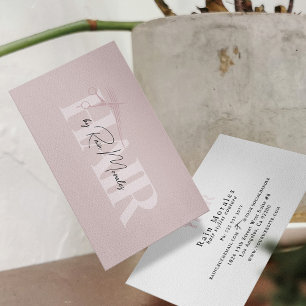 Chic Blush Pink Schaar Haarstylist Minimalist Visitekaartje