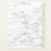 Chic Blush Pink White Marble Script Name Monogram Planner (Achterkant)