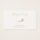 Chic Blush Roos Wedding Registry Enclosure Visitekaartje (Voorkant)