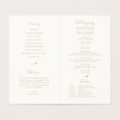 Chic Blush Rose ivoire plié programme de mariage d (Inside Unfolded)