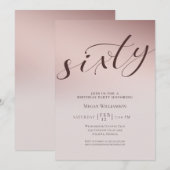 Chic Blush roze 60 verrassingsdag Kaart (Voorkant / Achterkant)