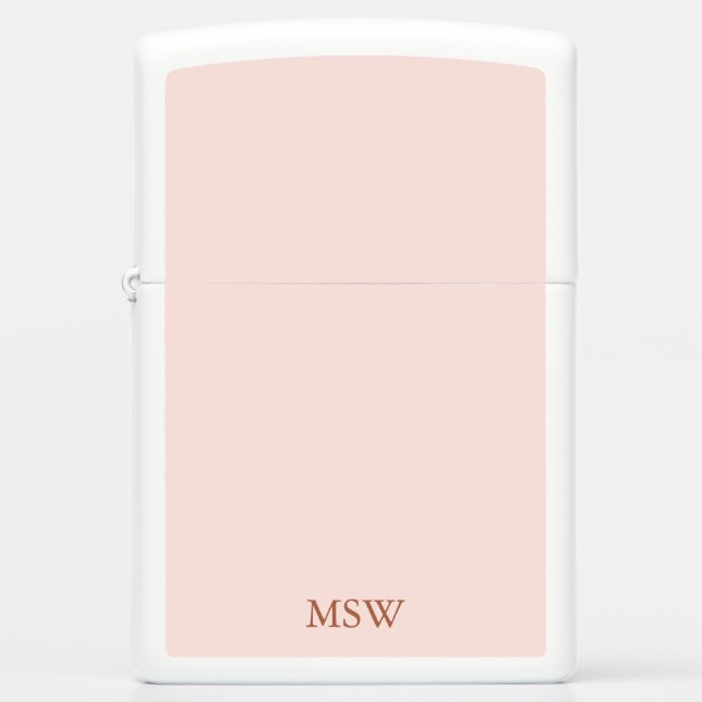 Chic blush roze aangepaste monogram initiaal elega (Voorkant)