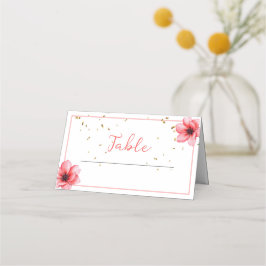 Chic Blush Roze Bloemen Confetti Lijst bruiloft
